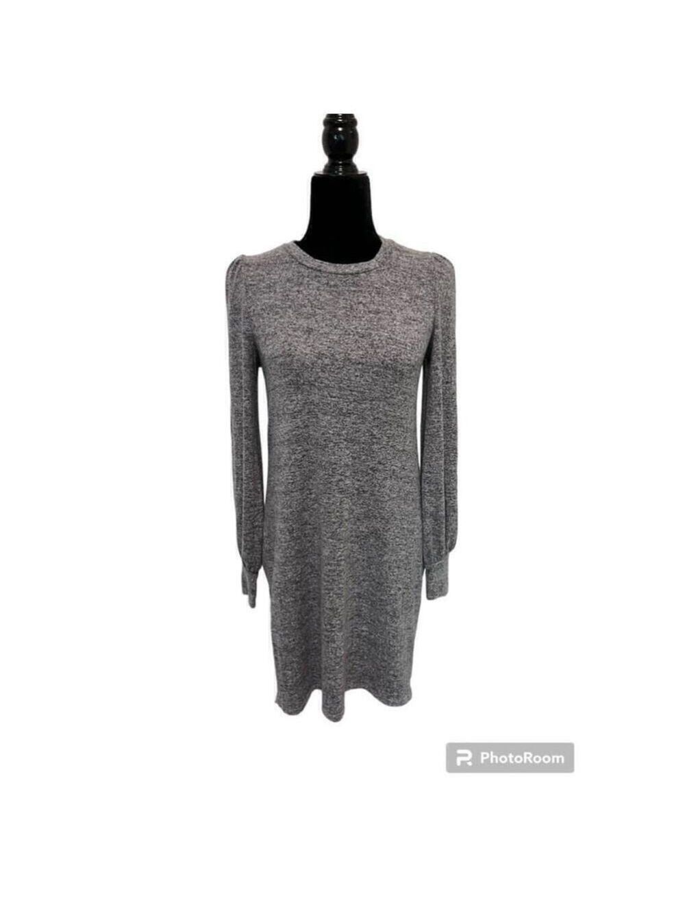 Women's Lucky Brand Gray Long Sleeve Dress with Balloon Sleeve- Size XS